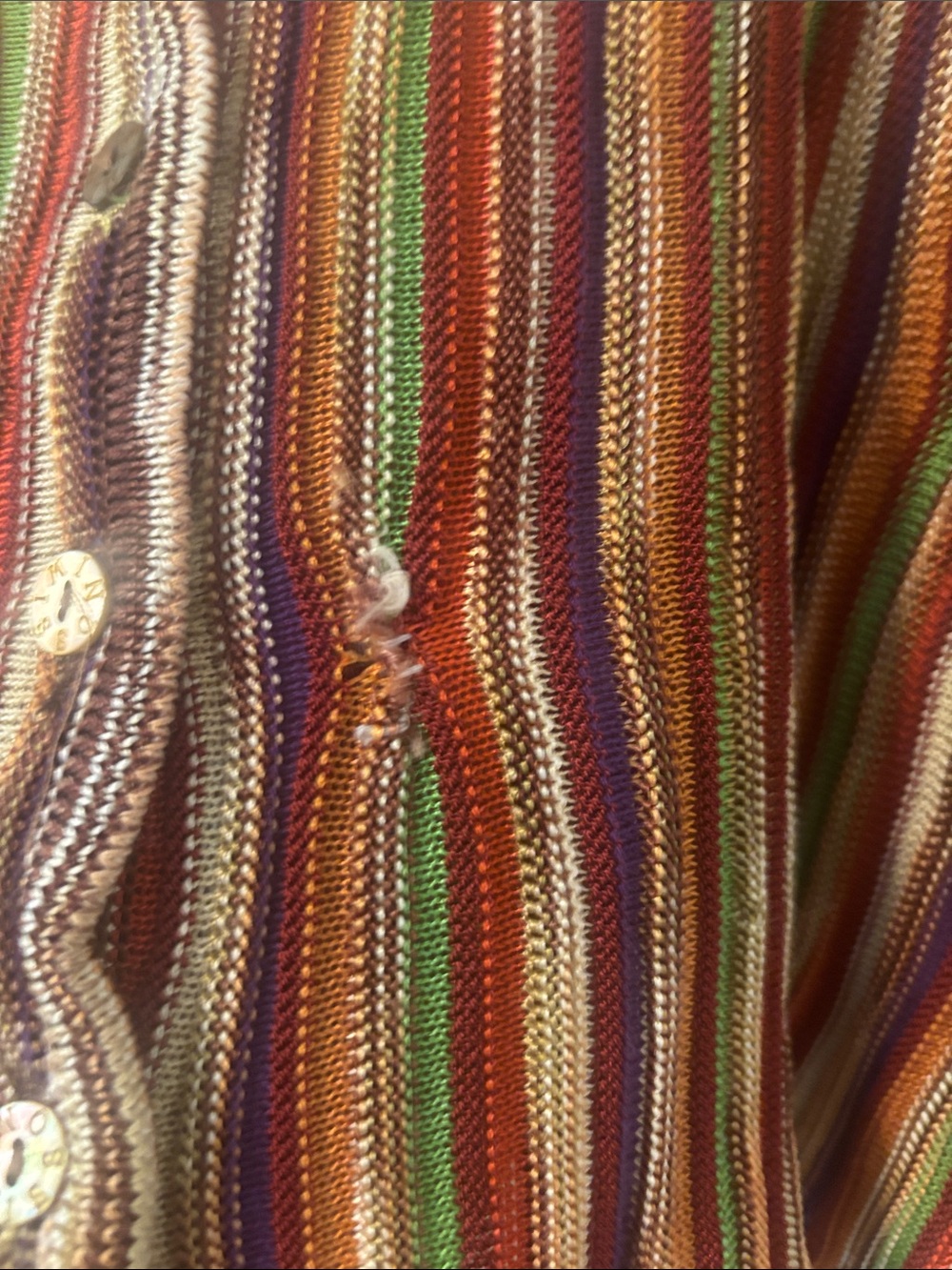 vintage Missoni Multicolor Striped V-Neck Button Front Top - Picture 2 of 7